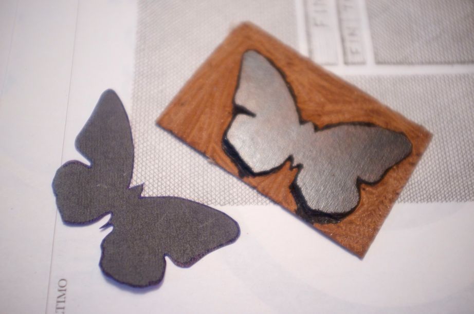 linoleum and butterfly figure